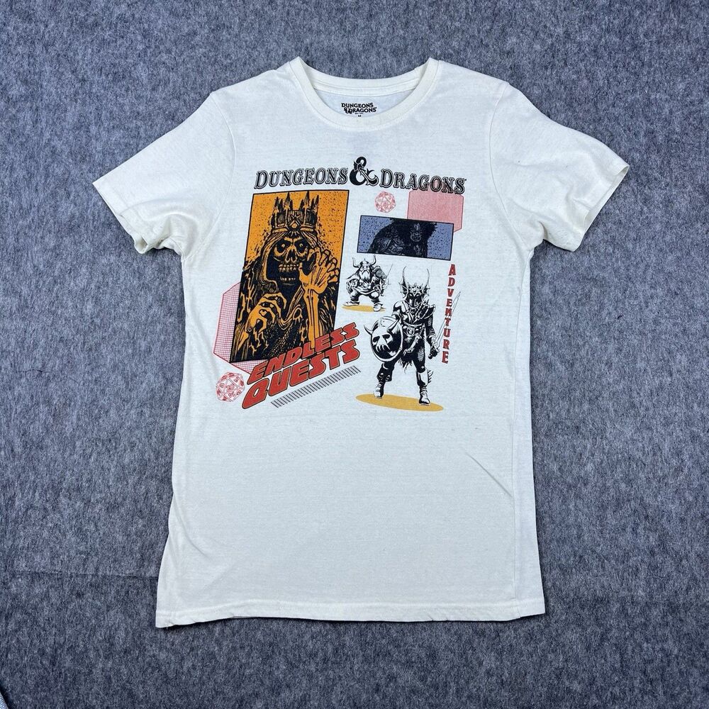 Dungeons & Dragons The Endless Quest Men's T-Shirt White Retro Vintage Size M